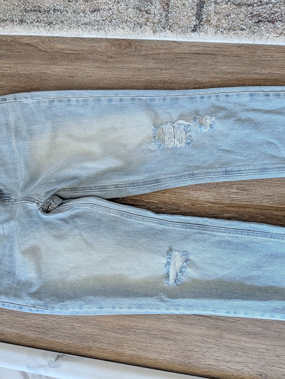 No Boundaries Light Blue Distressed Ankle Crop Jeans